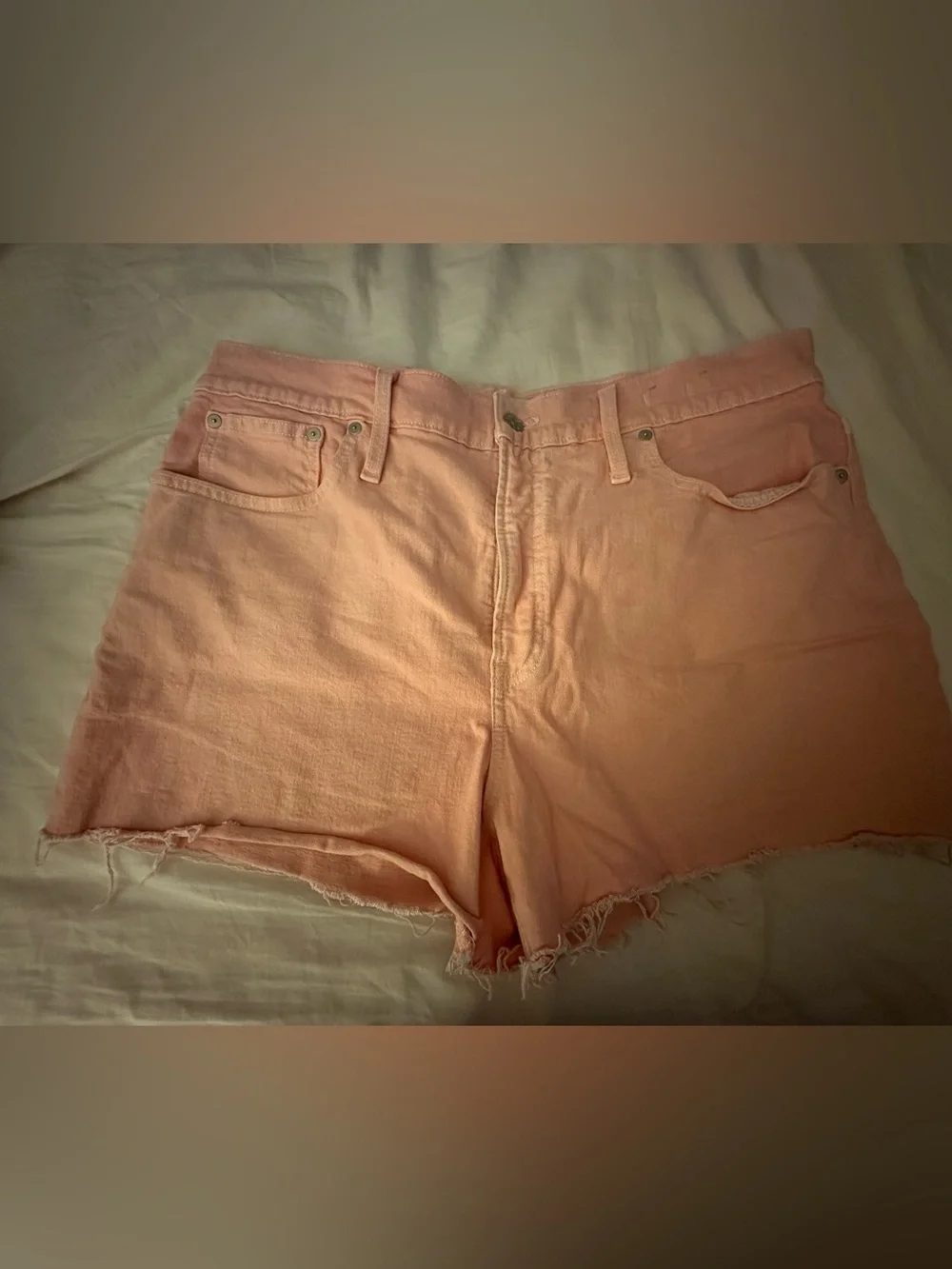 Madewell Peach Denim Cutoff Shorts